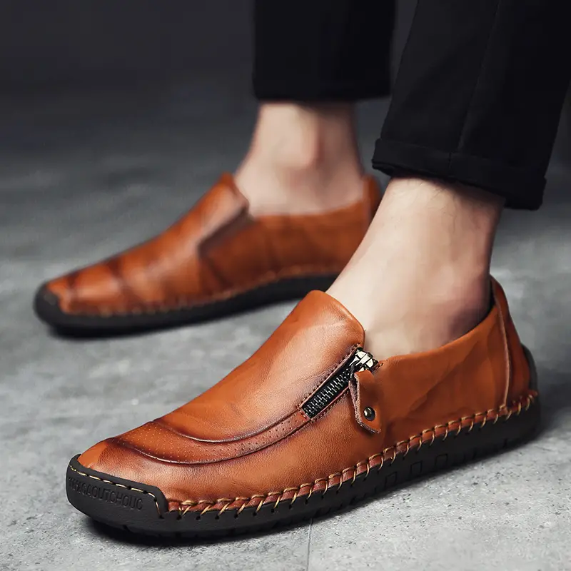 Men's Genuine Leather Casual Lightweight Handmade Loafer Shoes