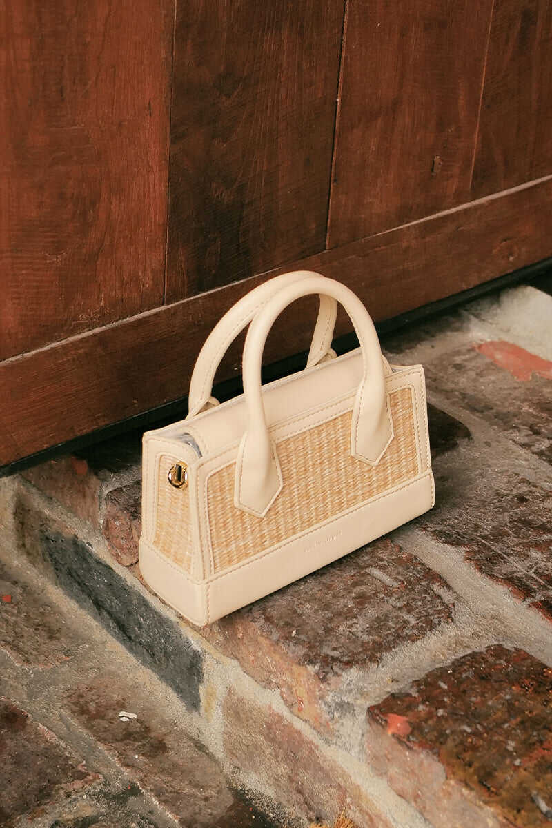 Riviera Bag in Cream Rattan