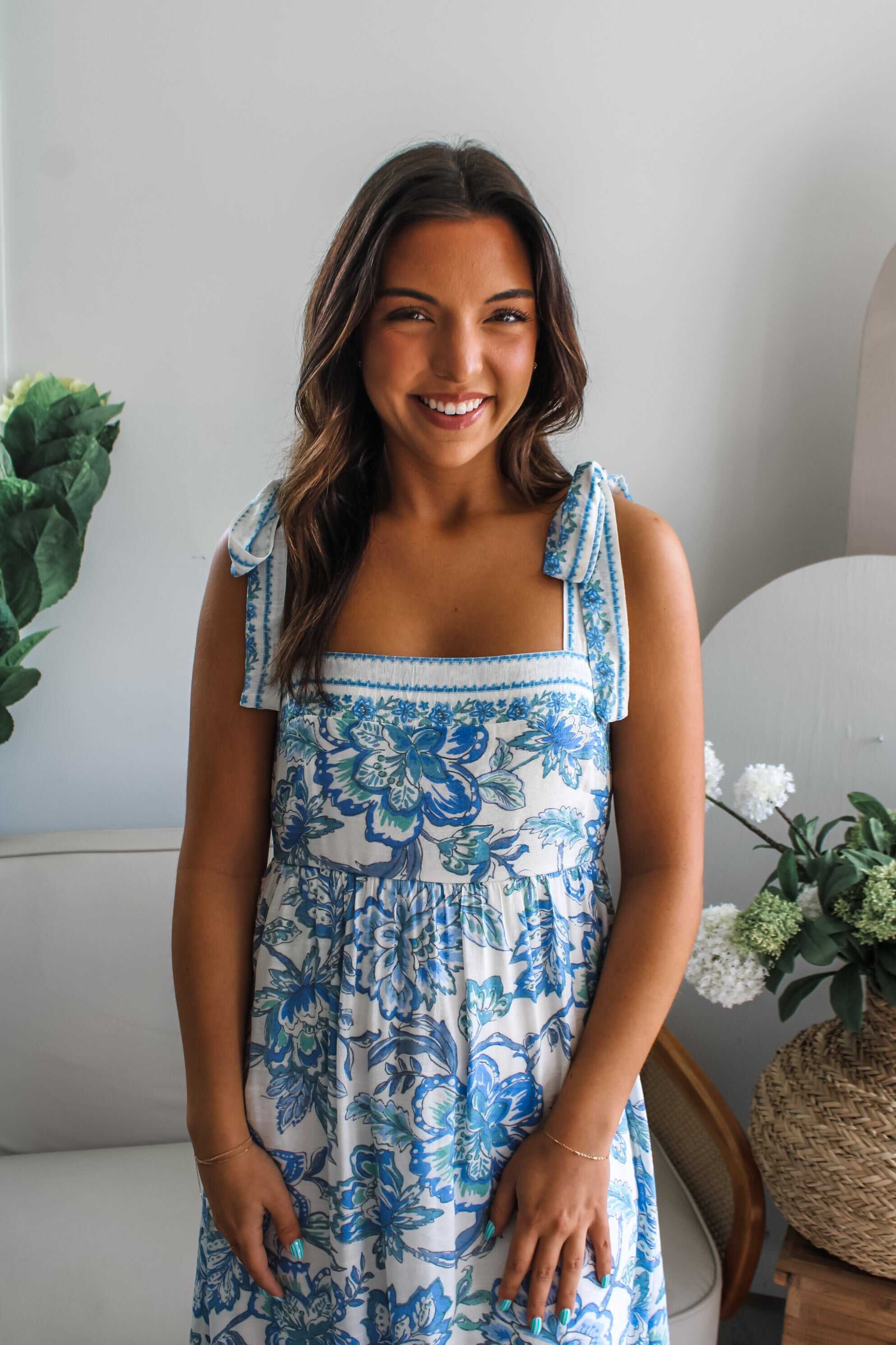 Botanical Garden Midi Dress • Blue