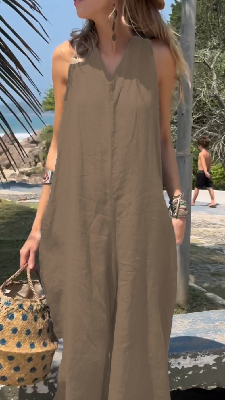 SUMMER Comfortable casual cotton and linen jumpsuit （BUY 2 GET FREE SHIPPING)
