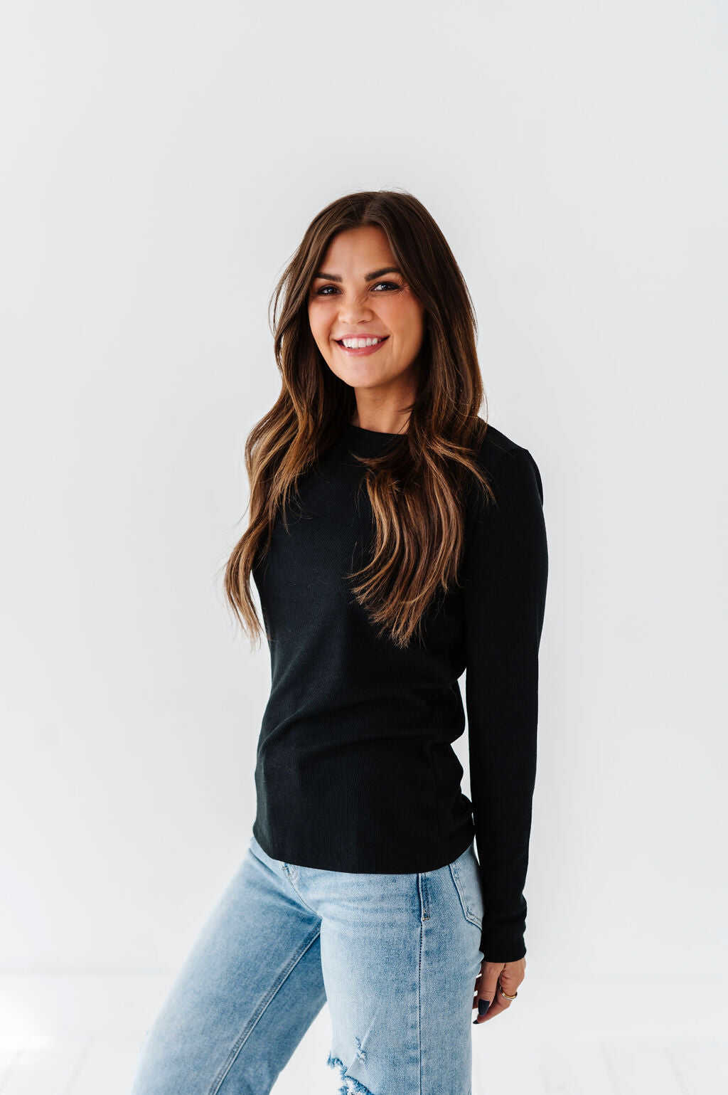 Kori Basic Ribbed Top in Black