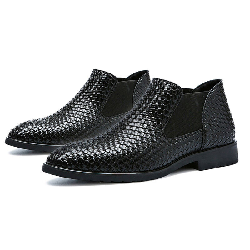 Men's Wide-Toe Comfortable Lightweight Breathable Crocodile Pattern Leather Shoes