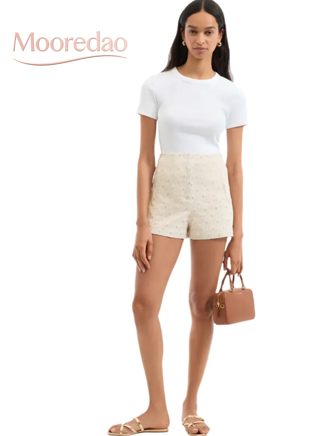 Veronica Beard Jazmin Short in Off White/Gold