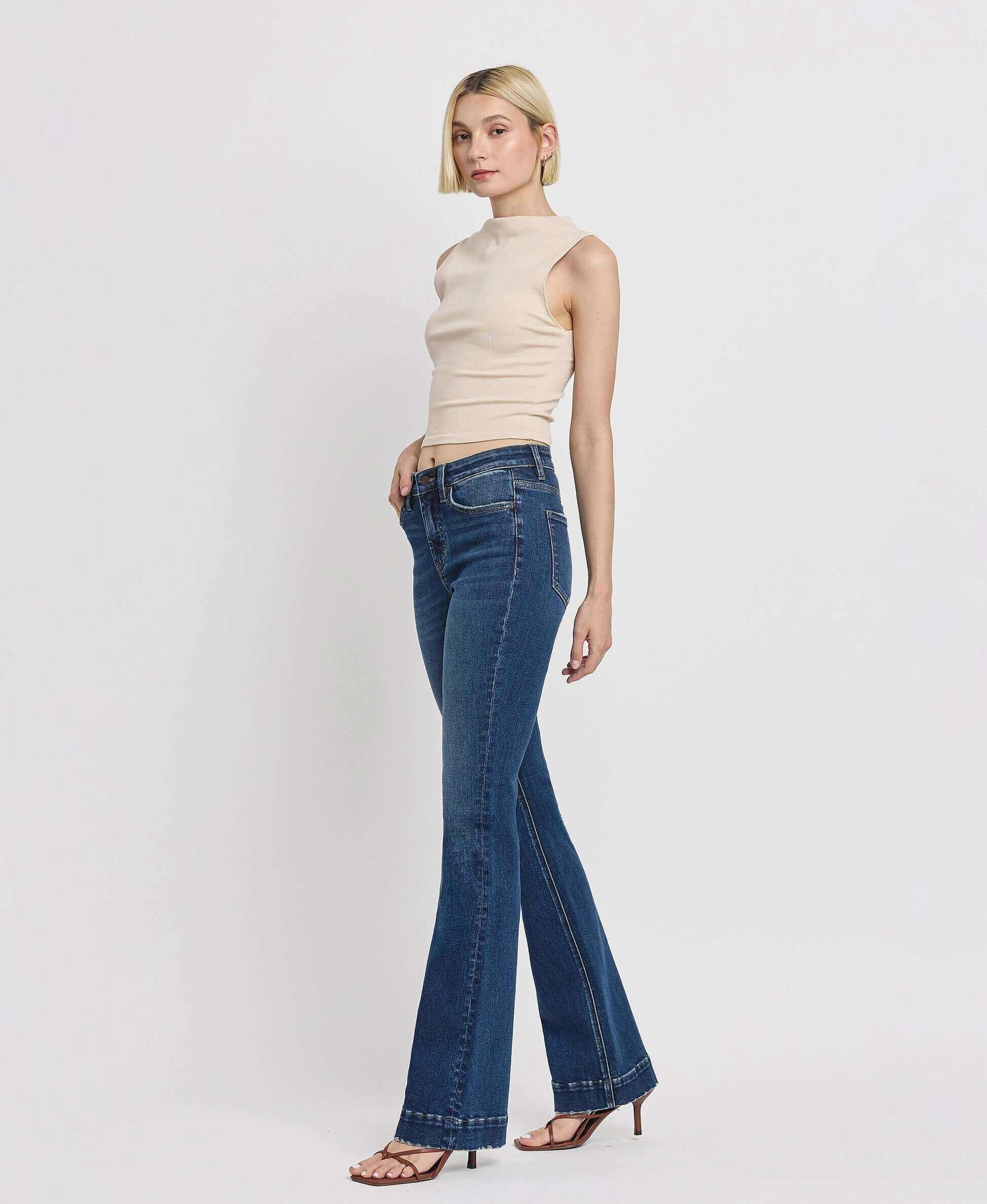 Vervet by Flying Monkey Sustainability High Rise Trouser Fit Boot Cut Jeans