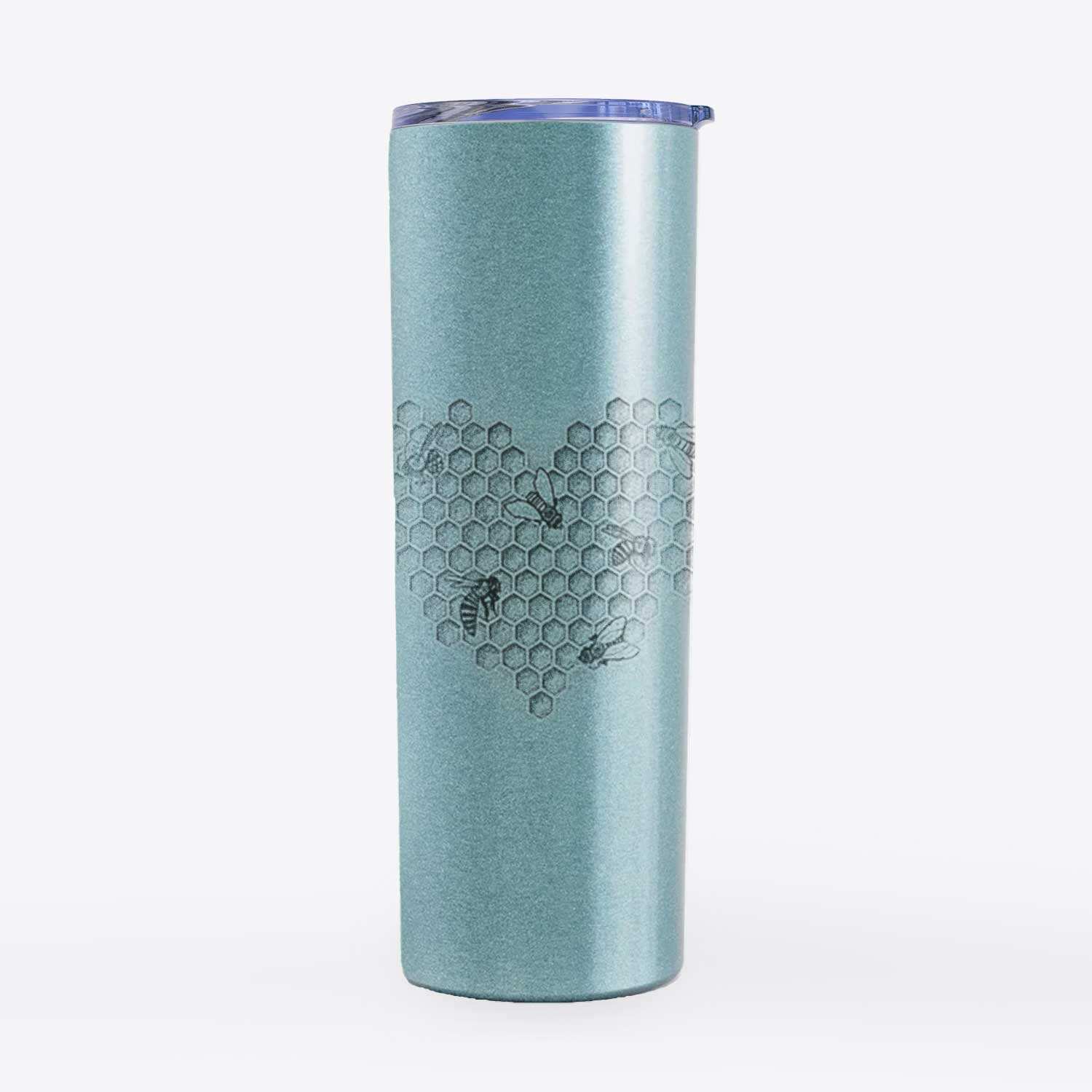 Honeycomb Heart with Bees - 20oz Skinny Tumbler
