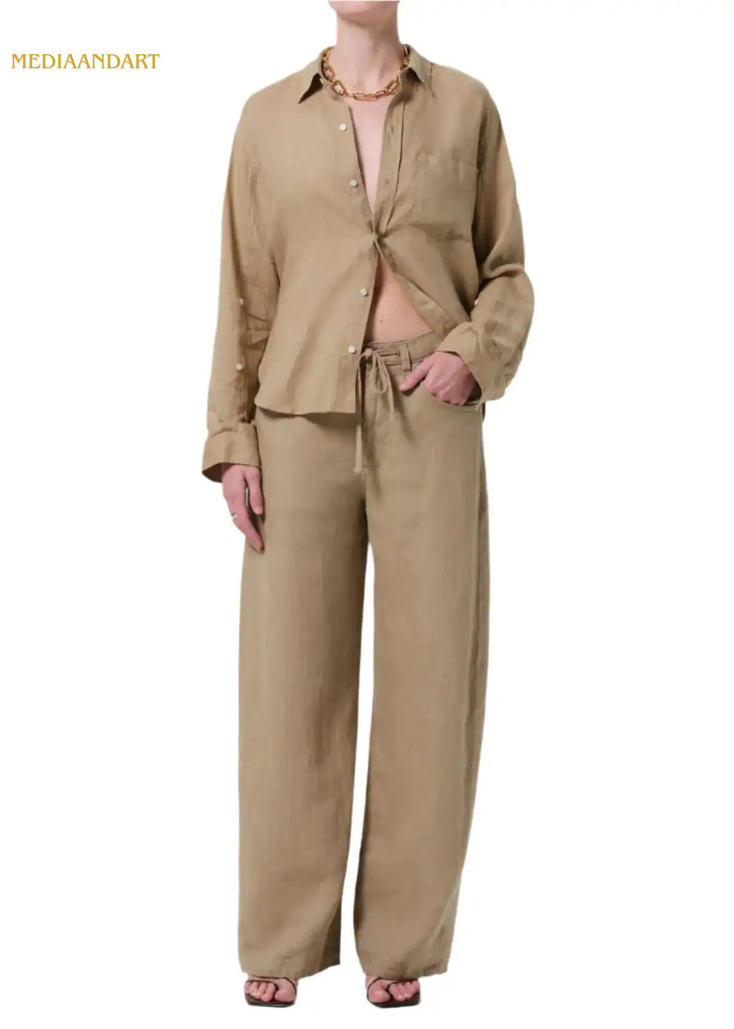 Citizens of Humanity Brynn Drawstring Trouser in Linen
