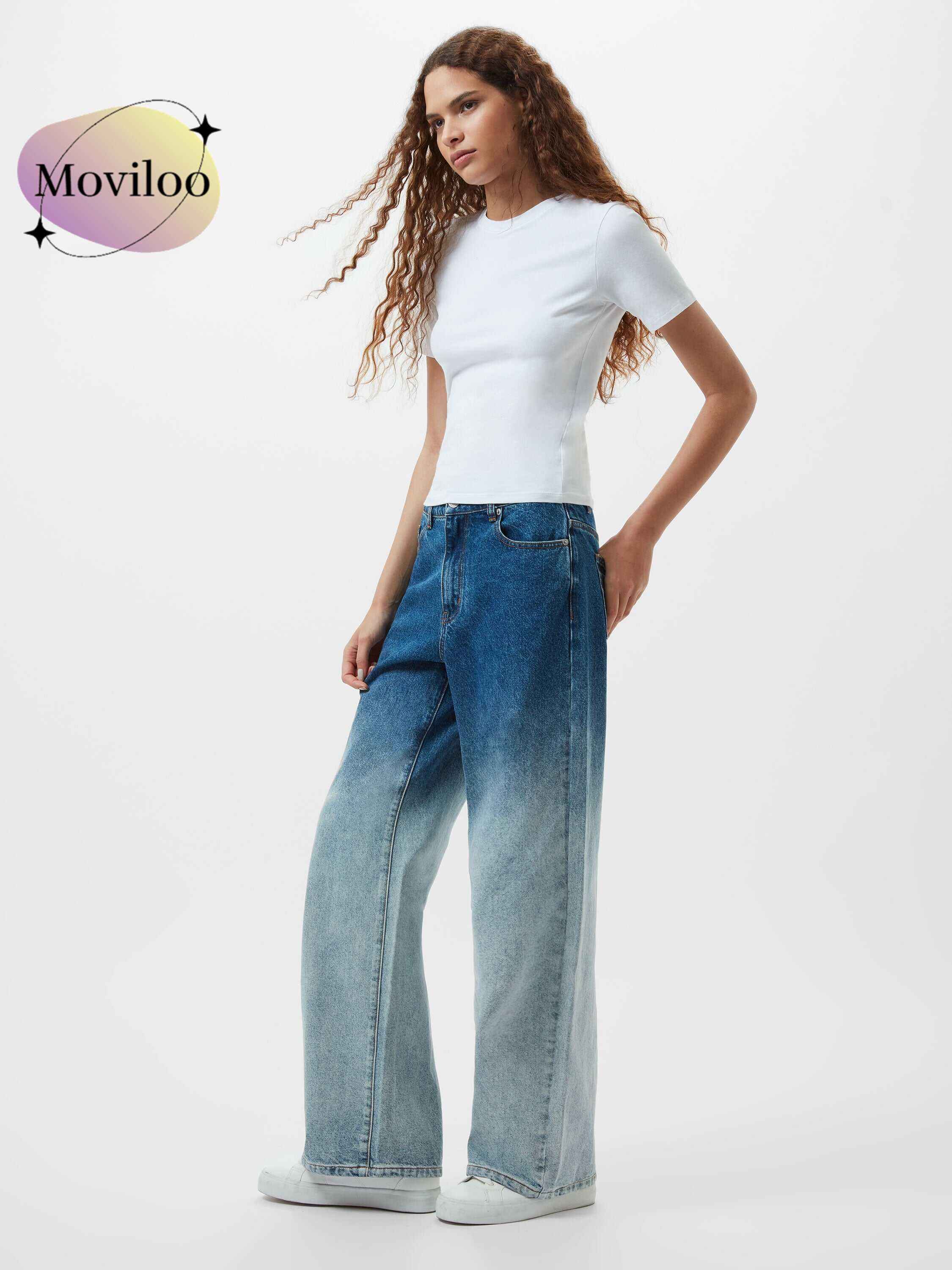 Dallas Denim Ombre Wide Leg Jeans