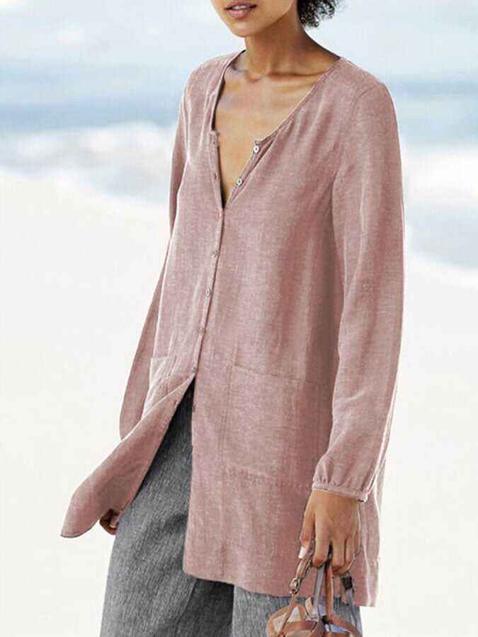 Casual Pocket Solid Cardigan