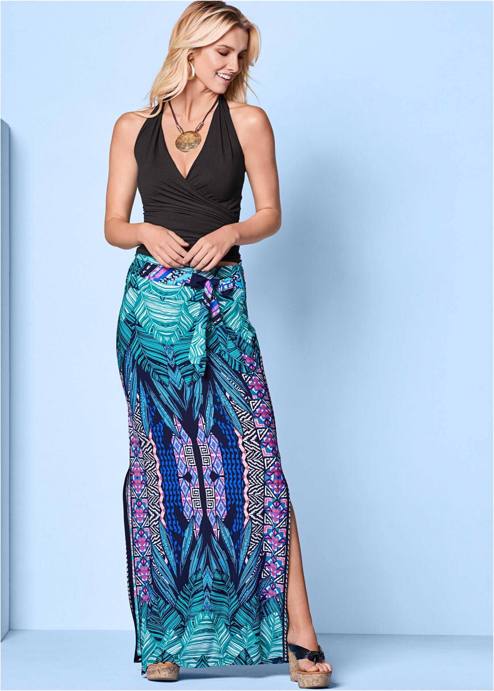 Wrap Halter Top - Black