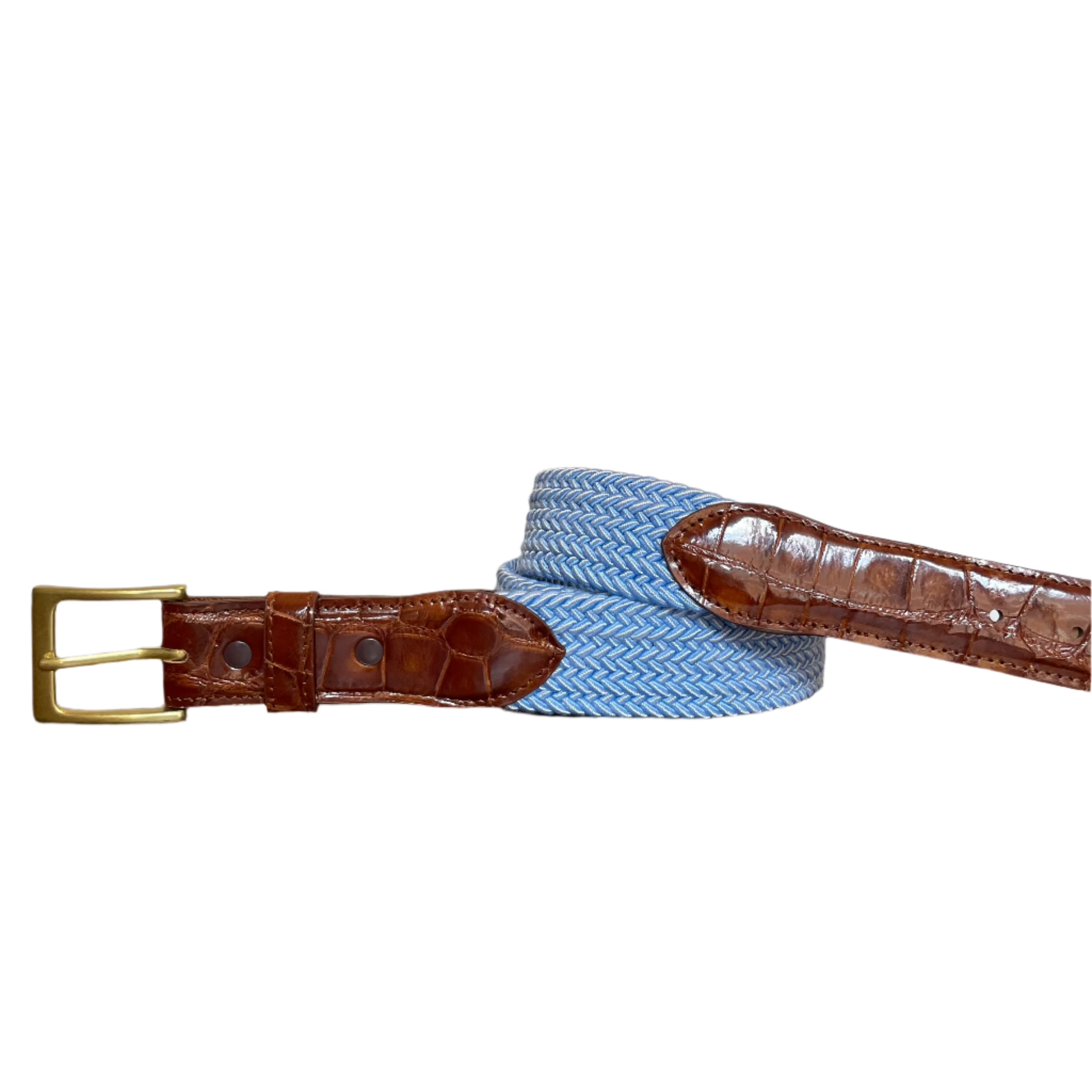 The Stretch Belt, Light Blue & White