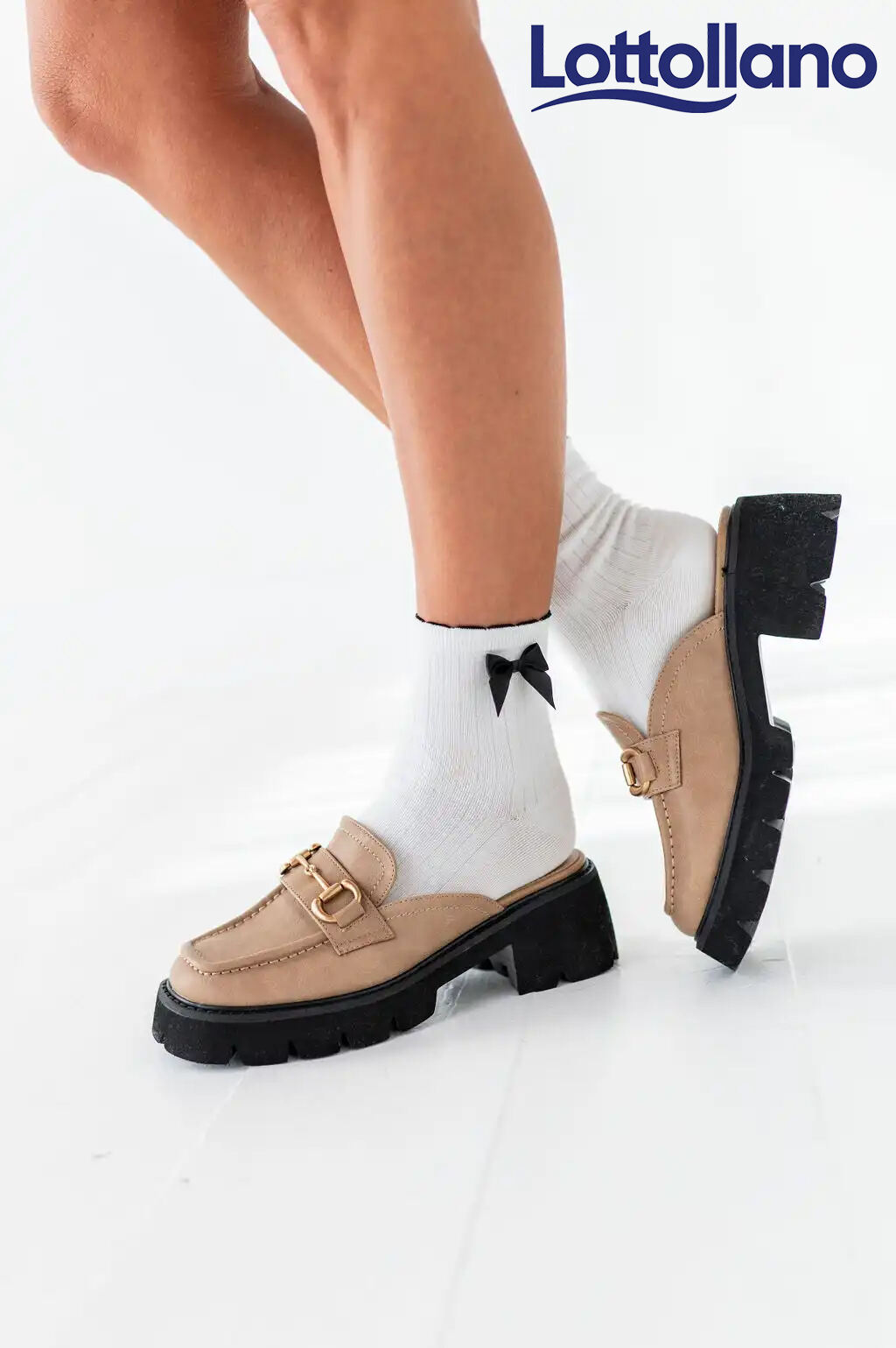 Lynn Mules in Taupe