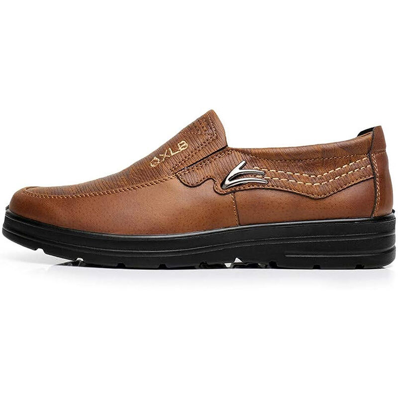 Men's Genuine Leather Breathable Lightweight  Slip-On Orthopedic Walking Shoes