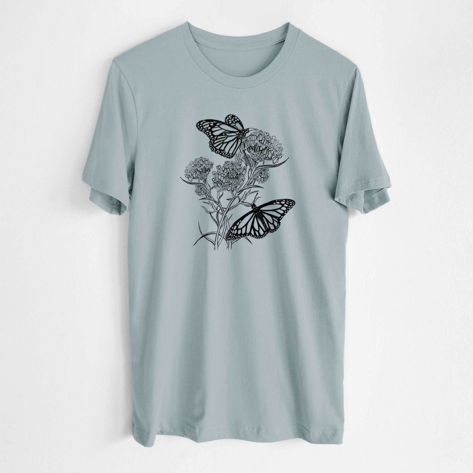 Narrowleaf Milkweed with Monarchs - Lightweight 100% Cotton Unisex Crewneck