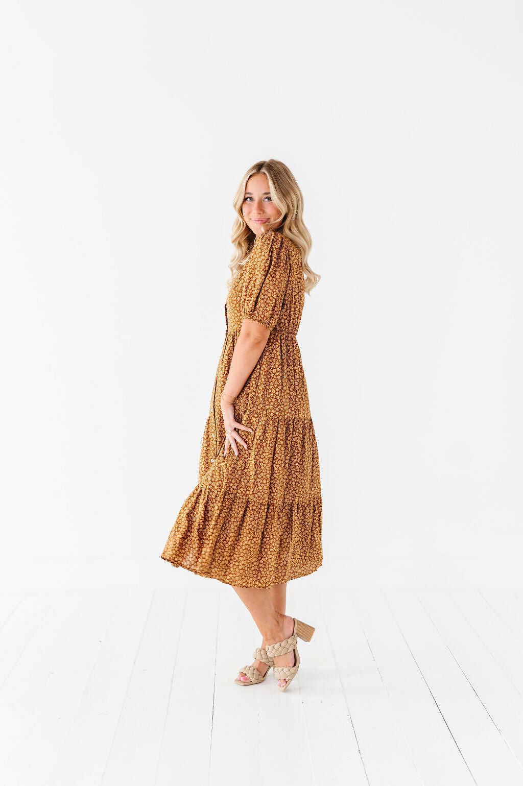 Fiona Floral Dress in Autumn Daisy - Size 3X & 4X Left