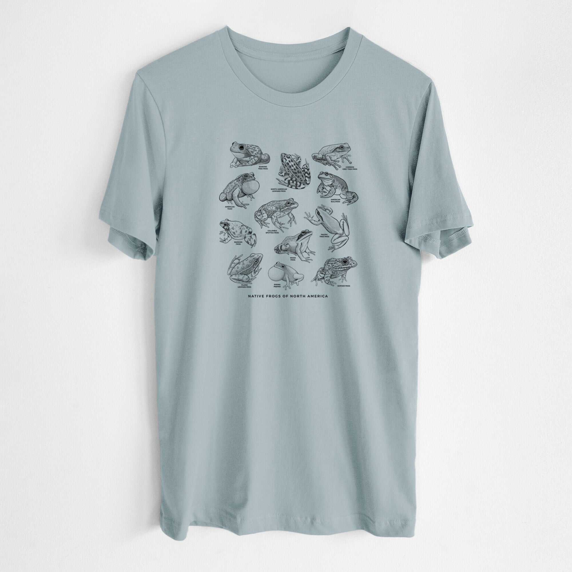 An Illustrated Guide to Native Frogs of North America - Lightweight 100% Cotton Unisex Crewneck