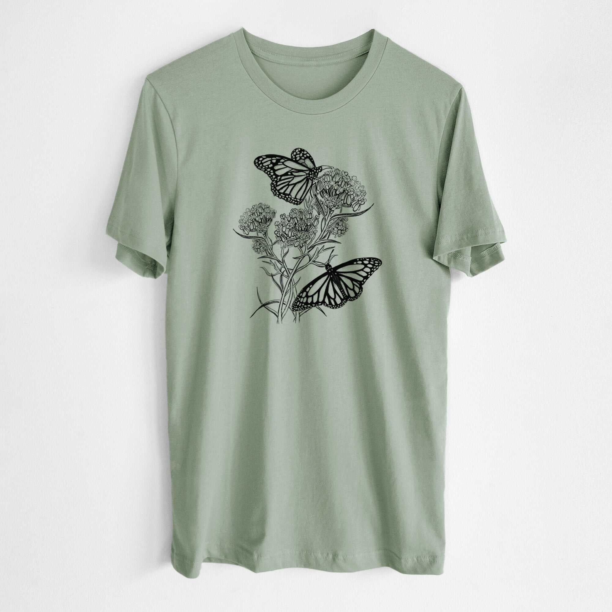 Narrowleaf Milkweed with Monarchs - Lightweight 100% Cotton Unisex Crewneck