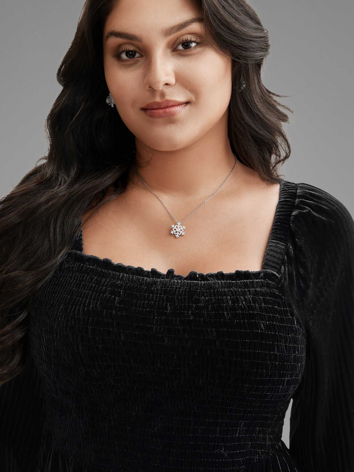 Velvet Smocked Bodice Jersey Top