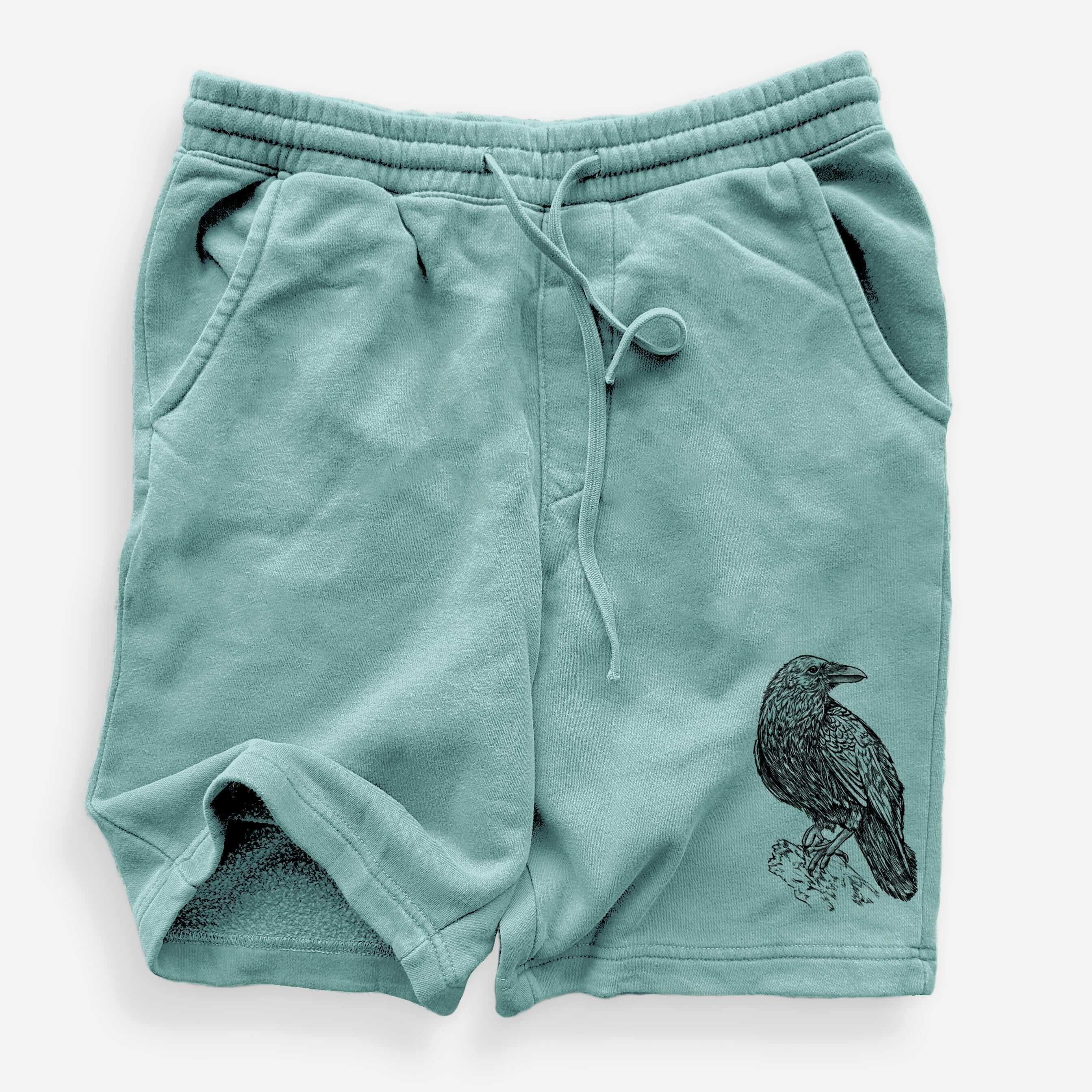 Corvus corax - Common Raven - Unisex Pigment Dyed Shorts