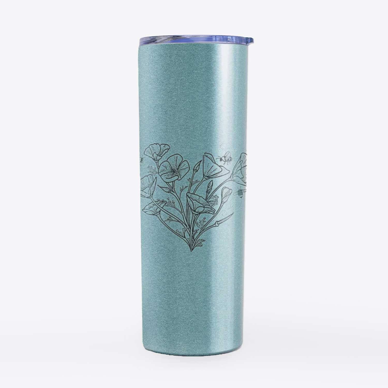 California Poppy Heart - 20oz Skinny Tumbler