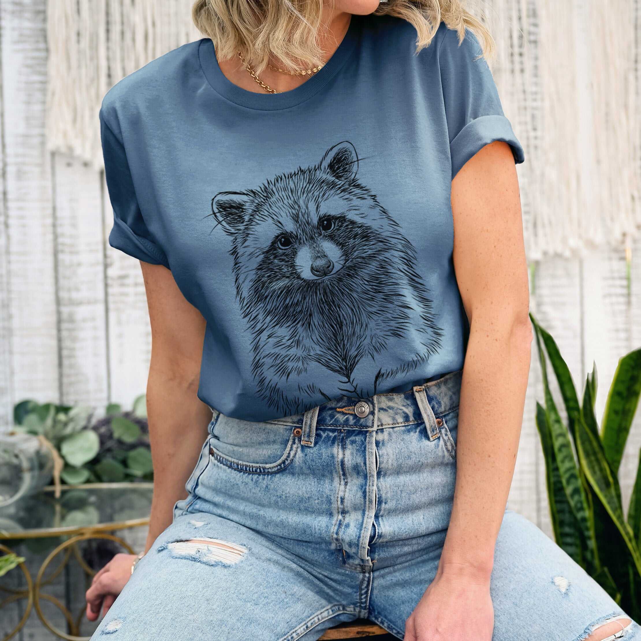 Raccoon - Procyon lotor - Lightweight 100% Cotton Unisex Crewneck