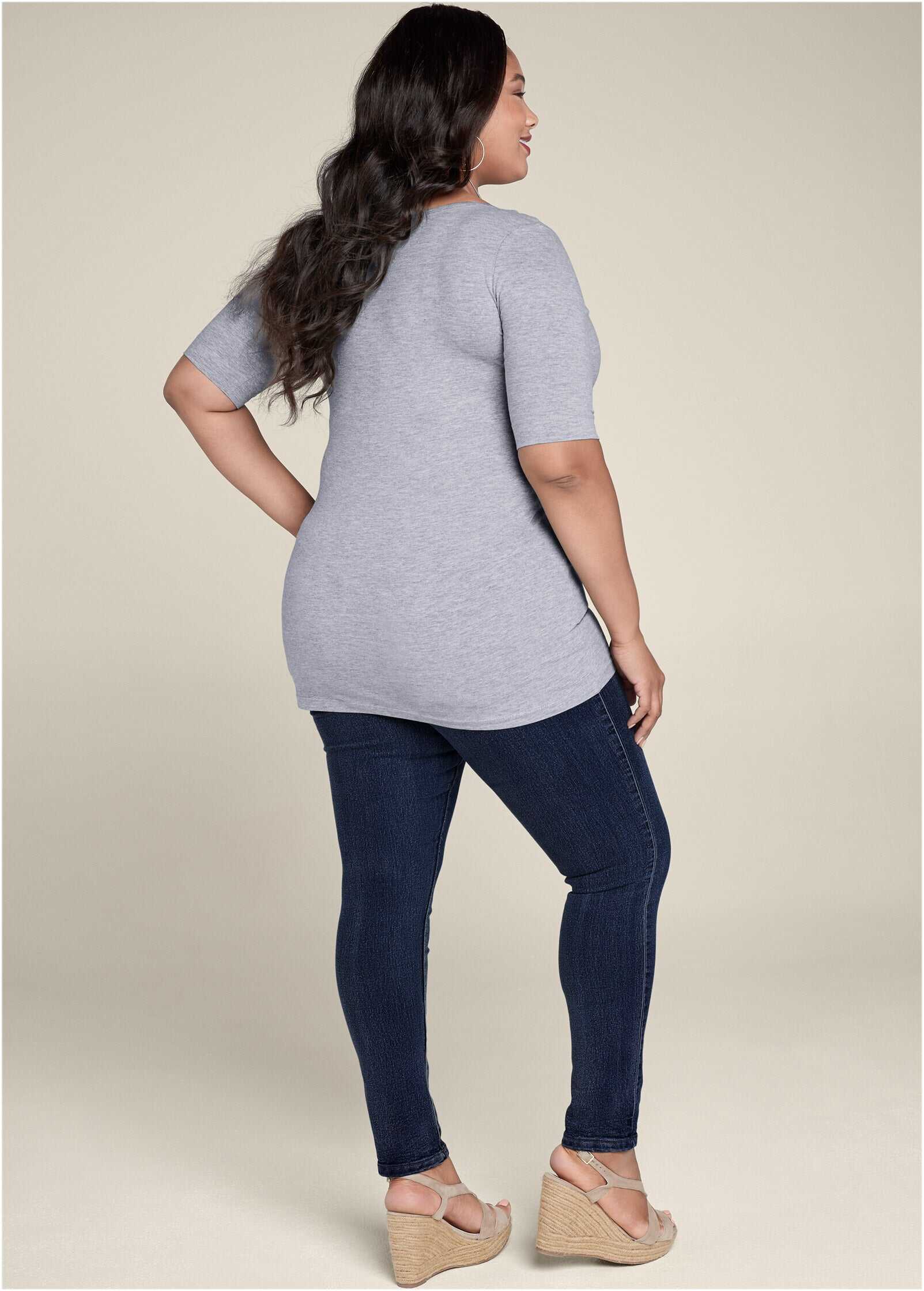 Long And Lean Tee - Light Heather Grey