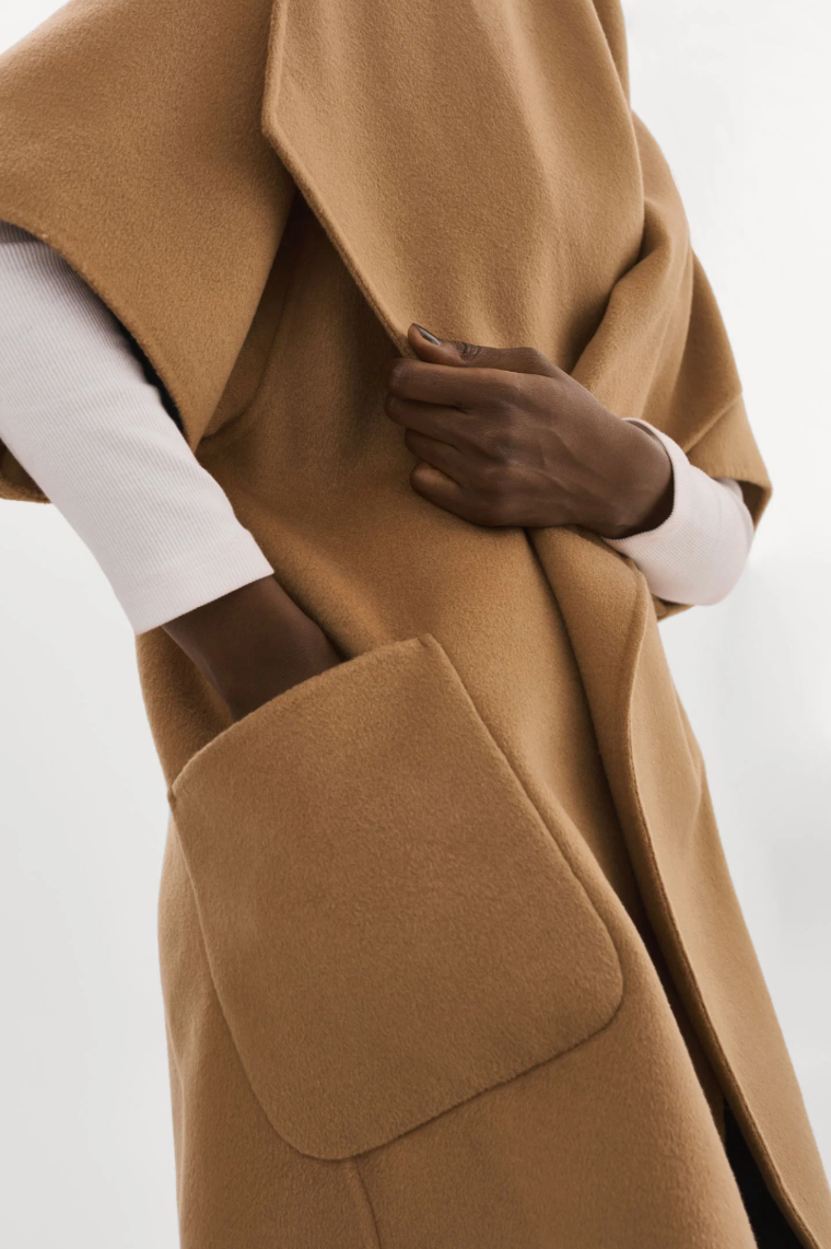 Lamarque Penelope Sleeveless Vest in Camel