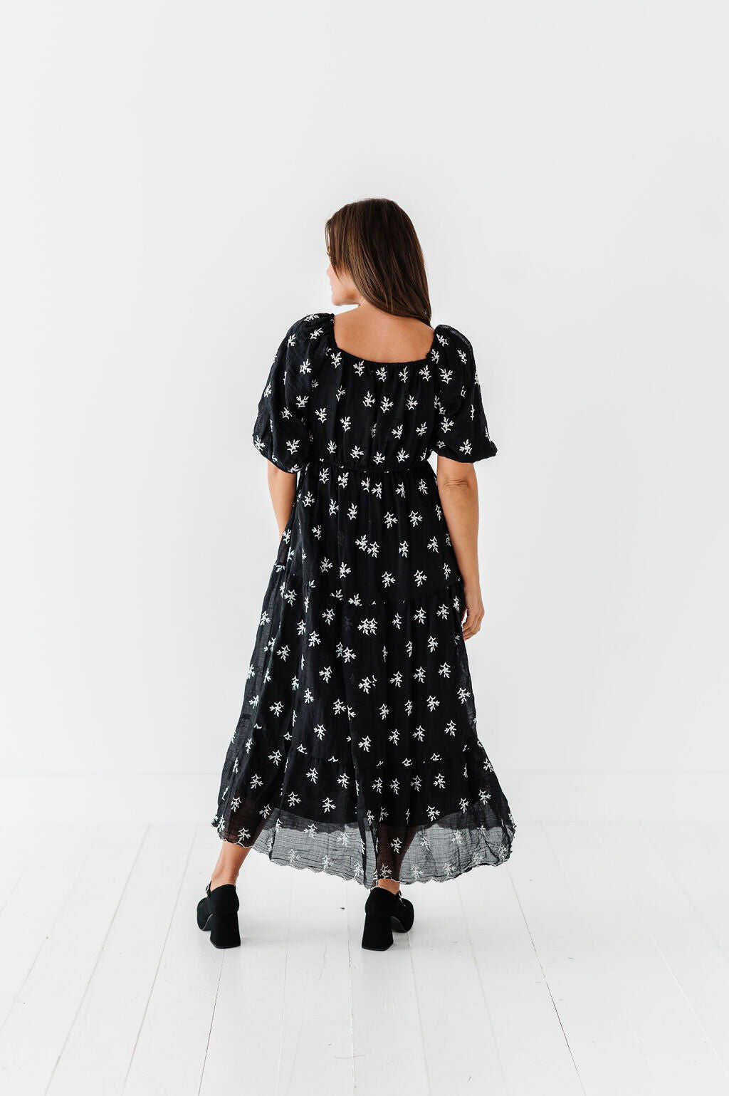 Pearl Midi Dress in Black - Size Small, Medium, & 3X Left