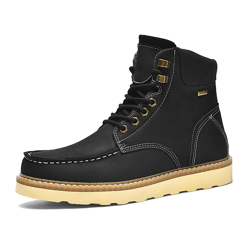 6” Men's Waterproof Non-Slip Work Boots Fashion Wedge Boots Full-Grain Leather Boots (EH Rated)