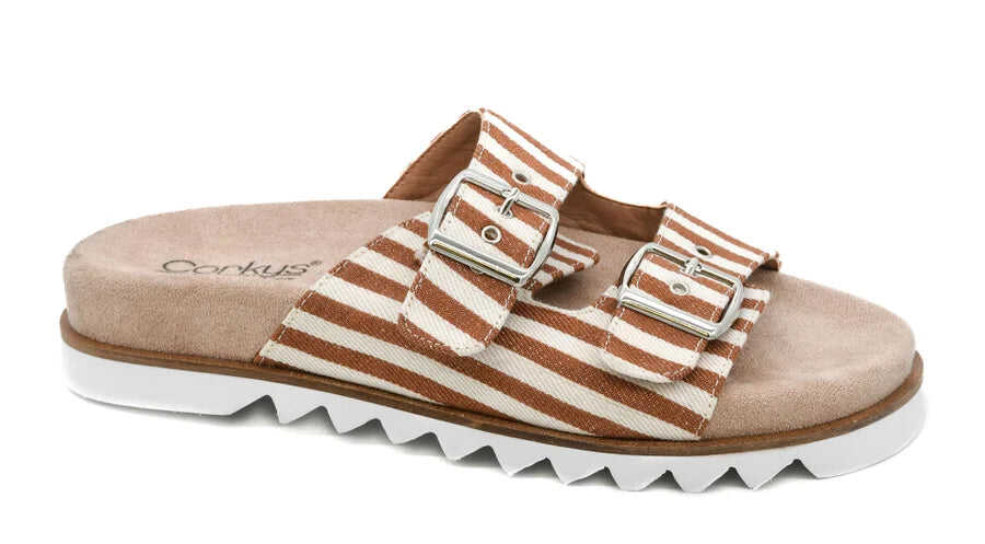 Corkys Dash Cocoa Stripe Sandal FINAL SALE