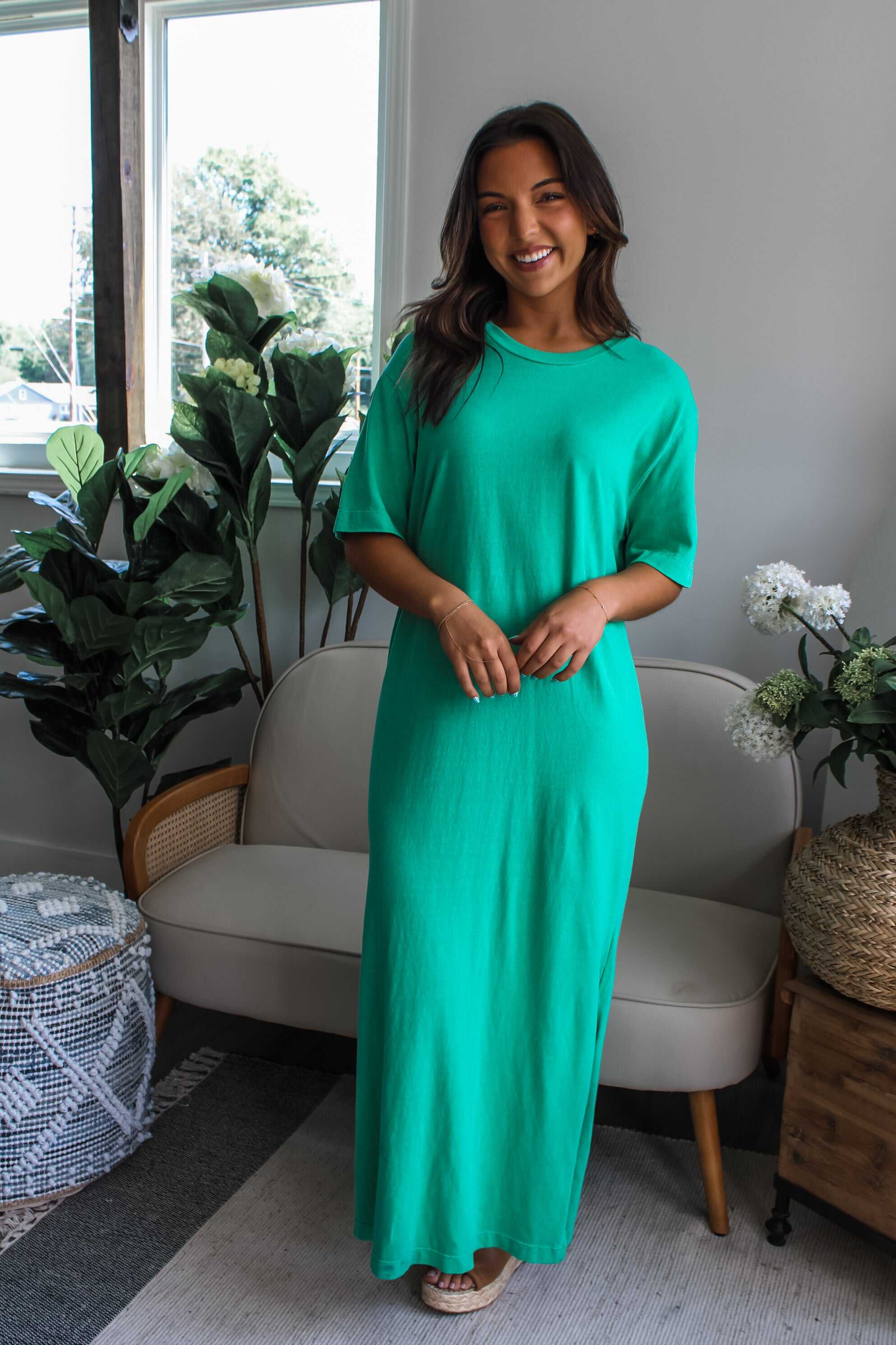 After Sunset T-shirt Dress • Green