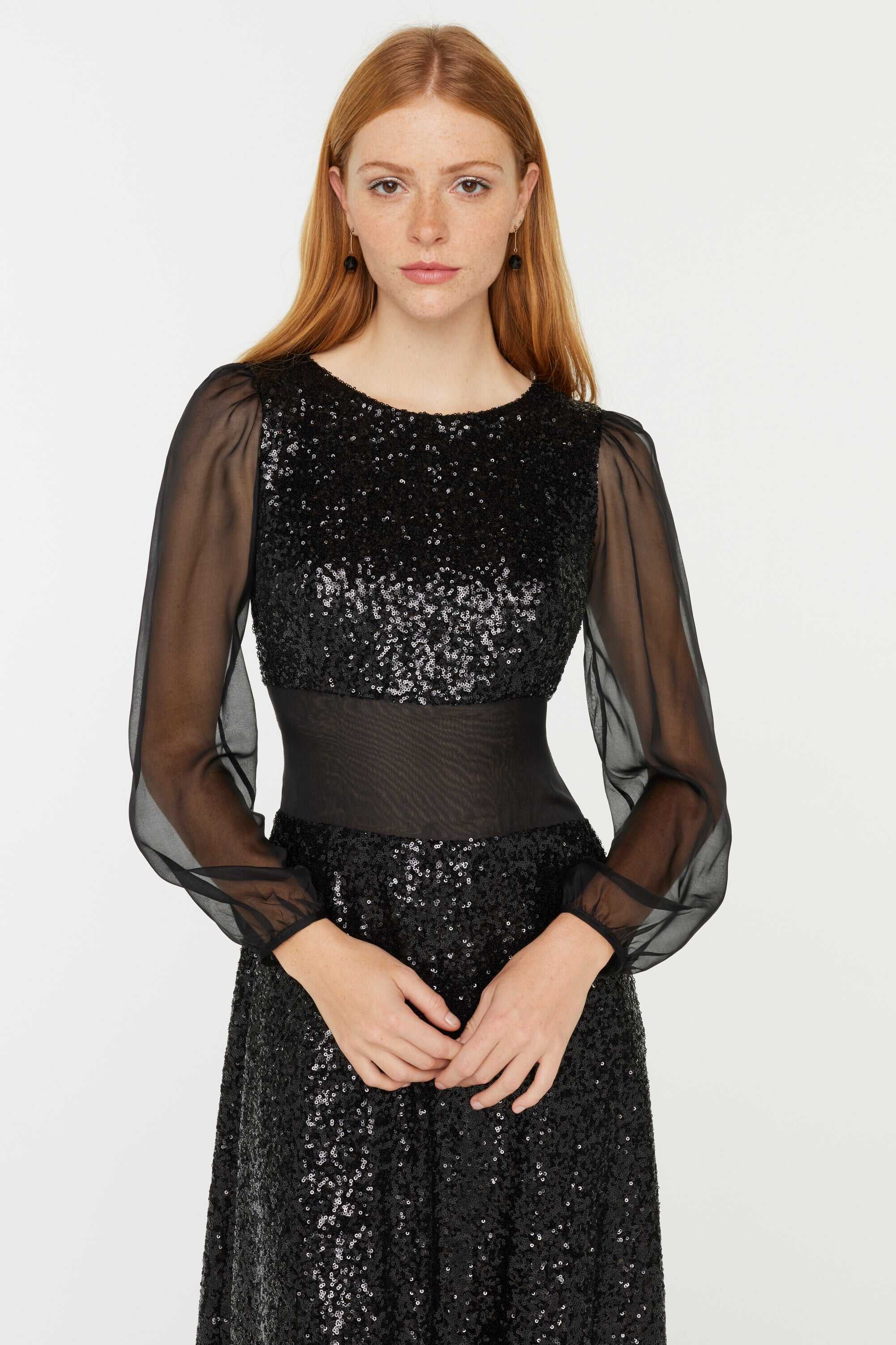 Bianca Sequin & Chiffon Dress