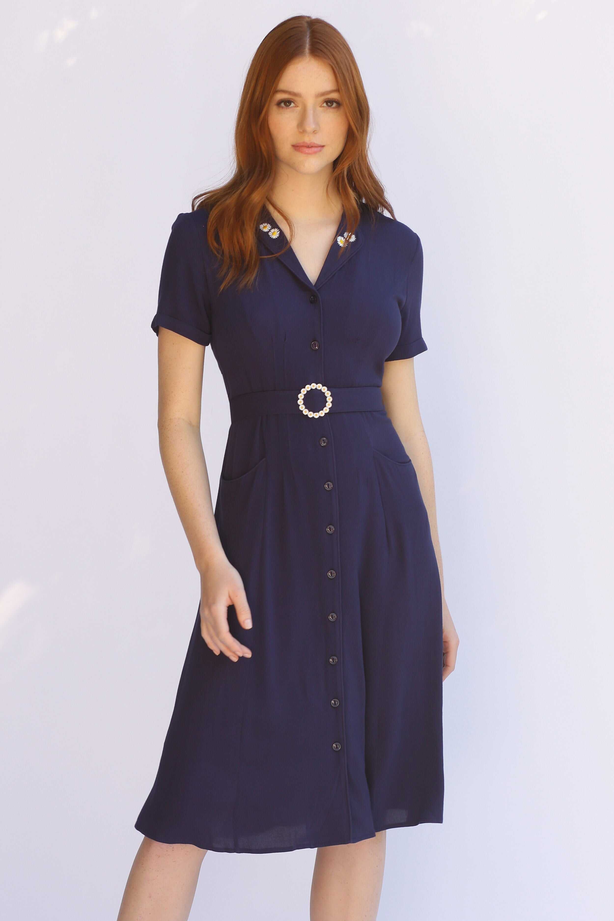 Crepe Maria Dress w. Daisy Belt
