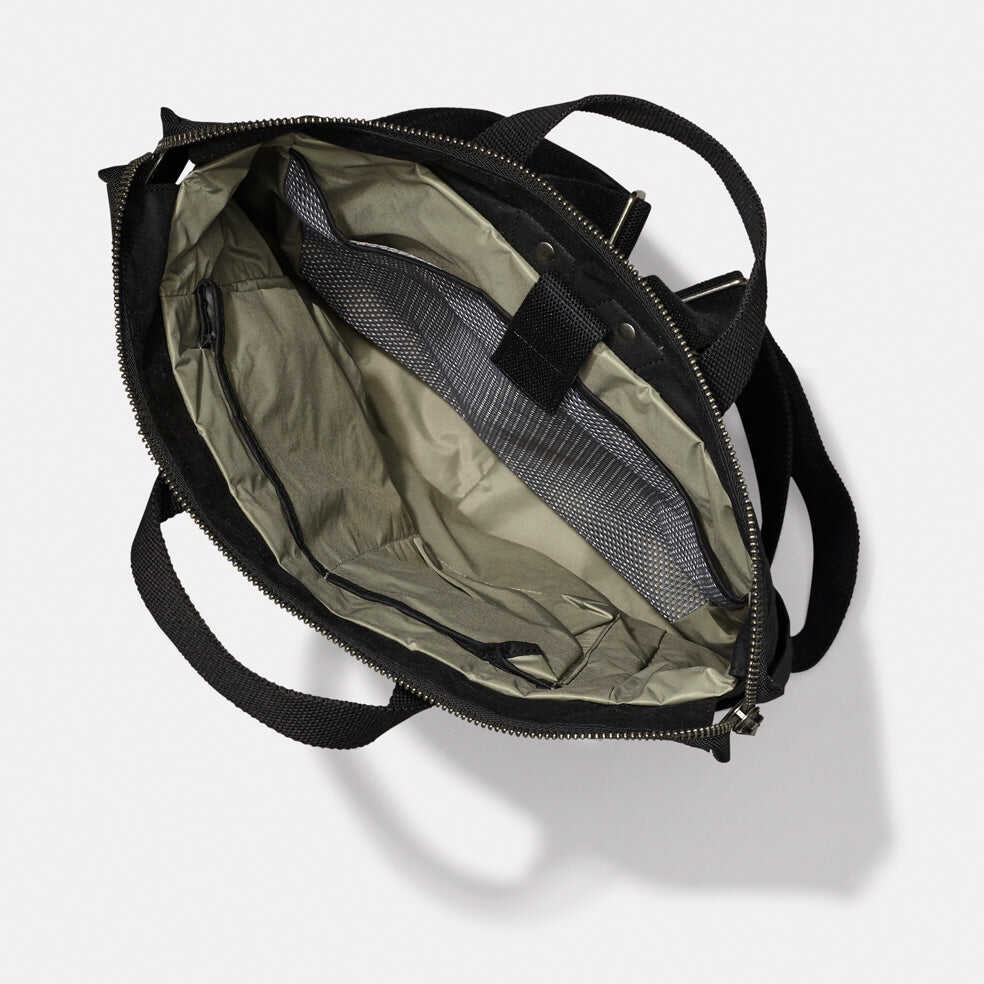 Fin Waxed Cotton Backpack in Black