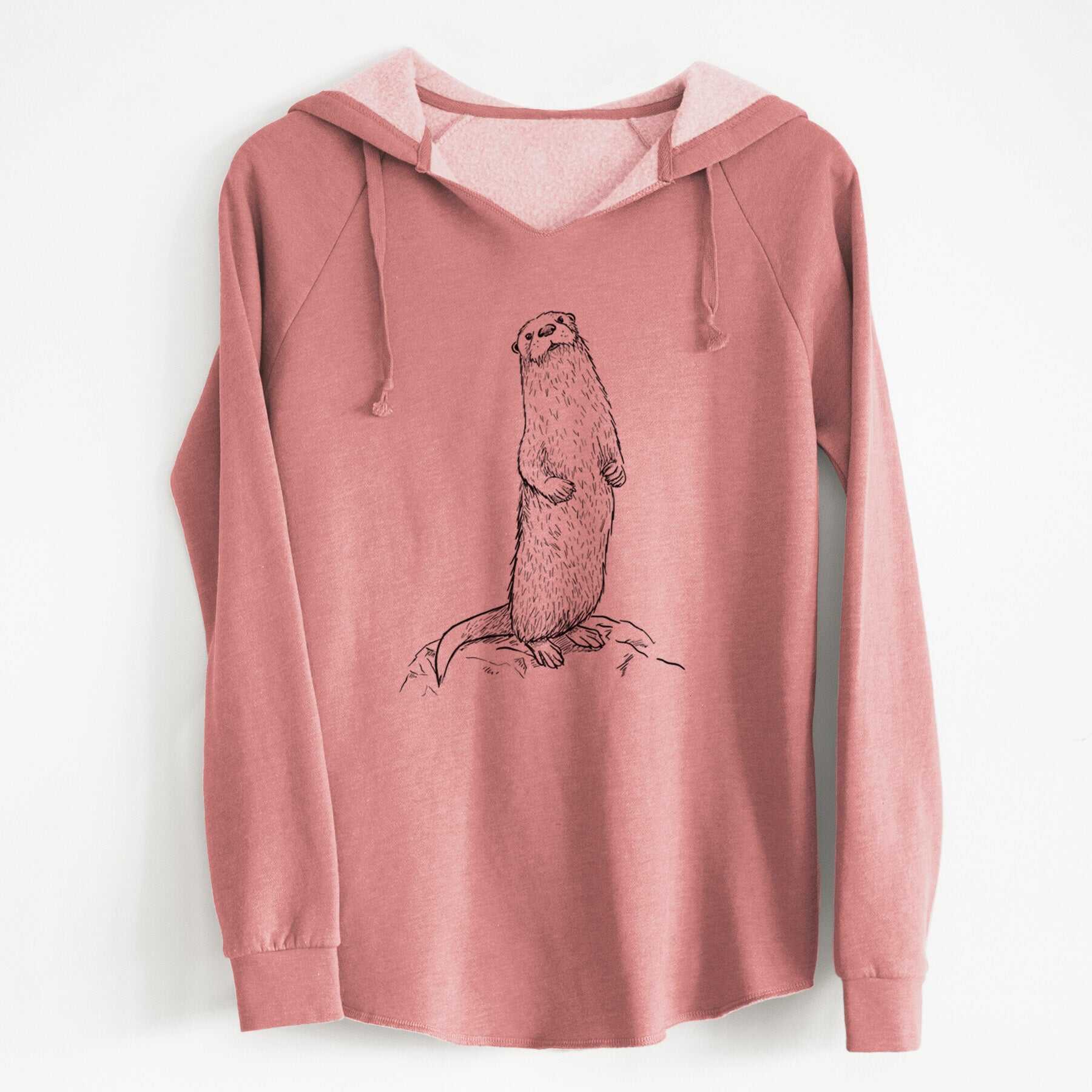 North American River Otter - Lontra canadensis - Cali Wave Hooded Sweatshirt
