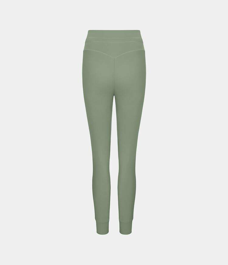 Airy High Waisted Drawstring Side Pocket Plain Cool Touch Full Length Joggers-UPF50+