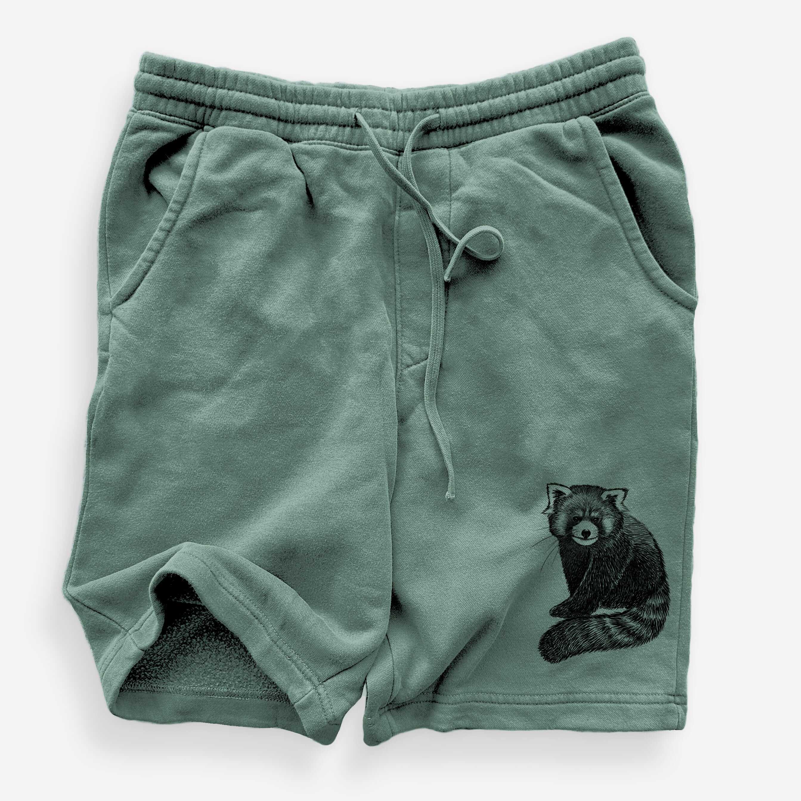 Red Panda - Ailurus fulgens styani - Unisex Pigment Dyed Shorts