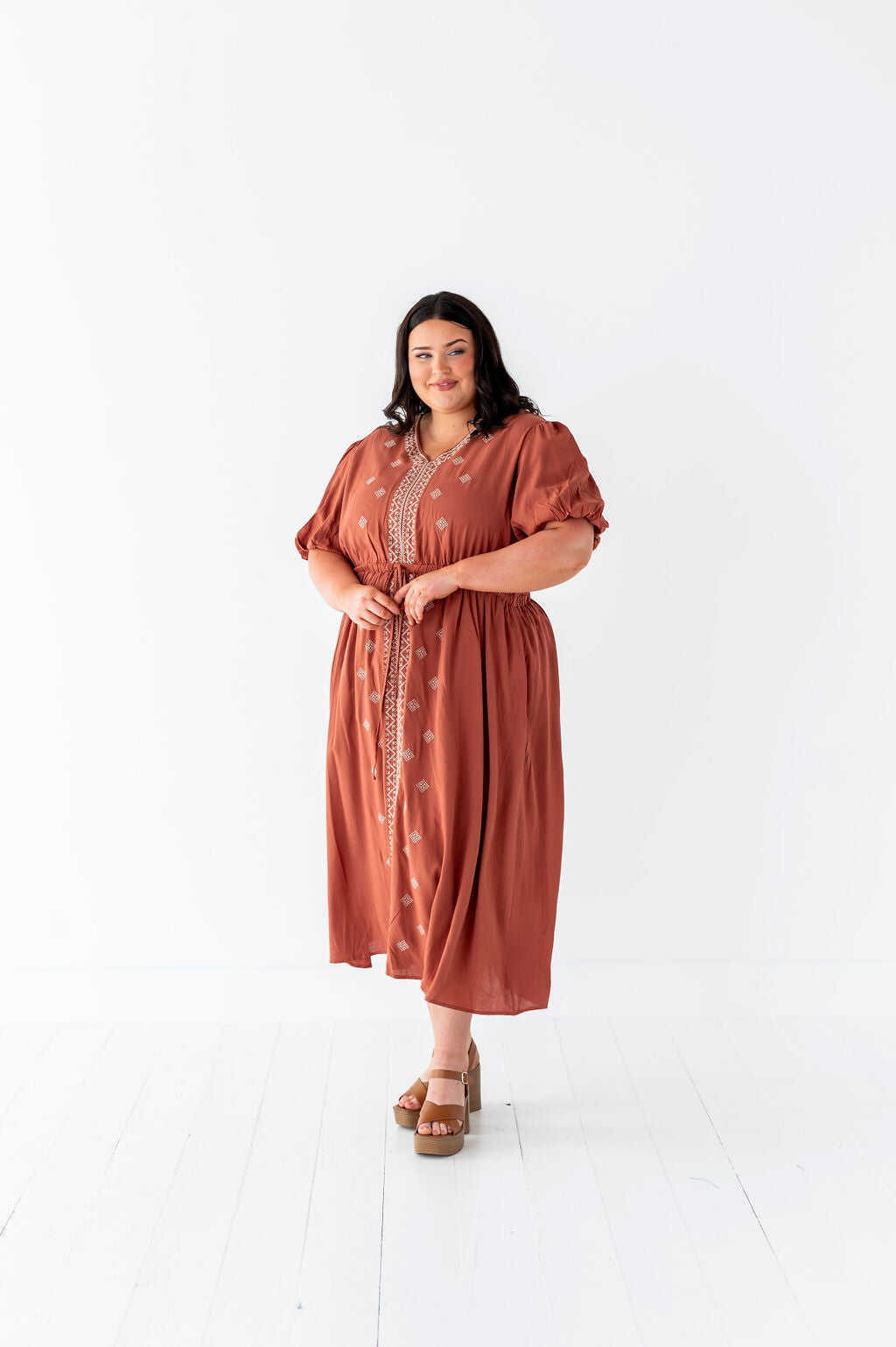 Colleen Embroidered Dress - Size 1X, 2X, & 3X Left