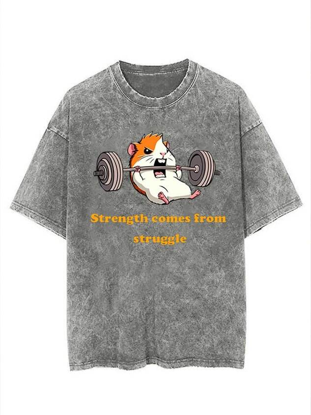 🐾 Cotton Casual Crew Neck Fitness Animal Graphic T-Shirt