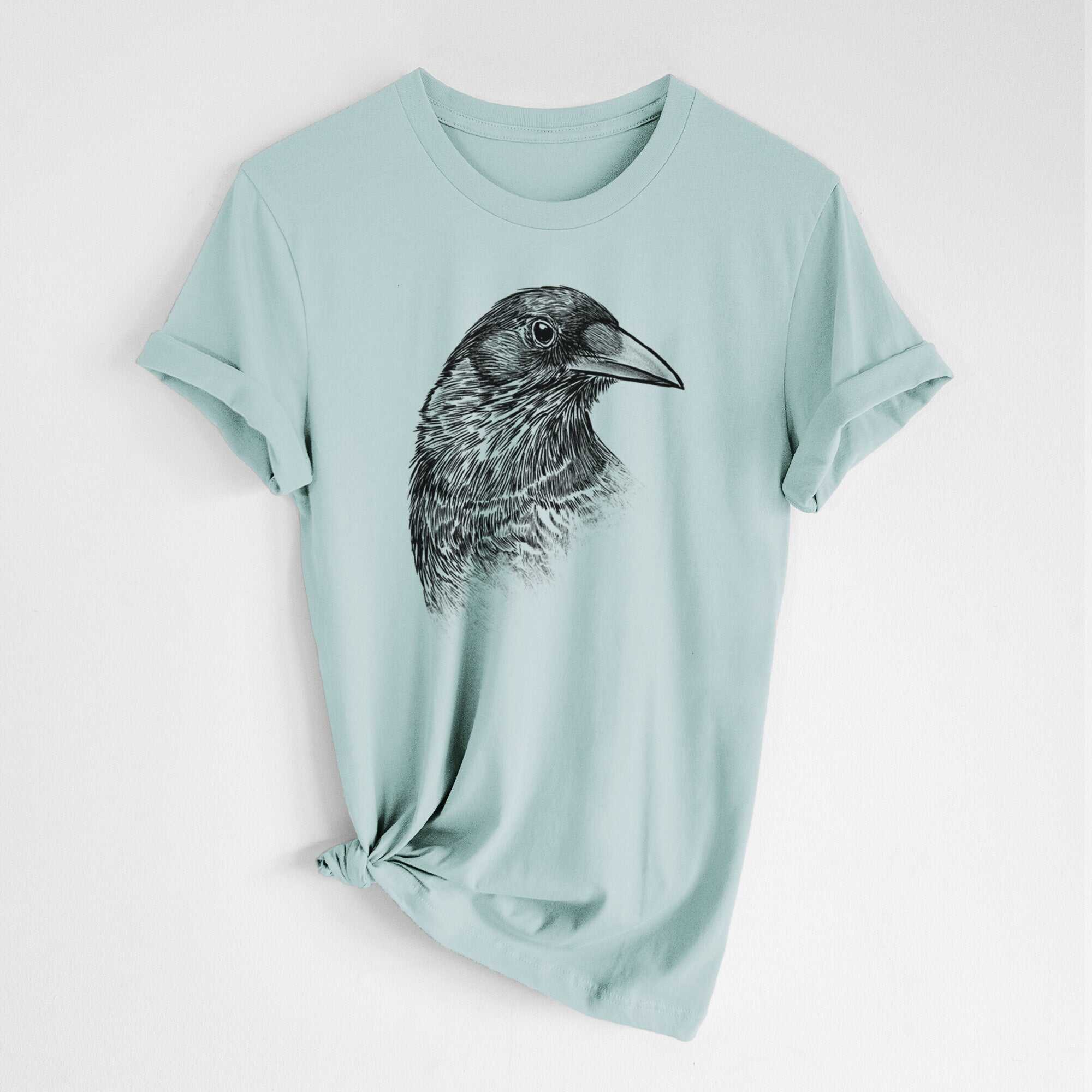 American Crow Bust - Corvus brachyrhynchos - Lightweight 100% Cotton Unisex Crewneck