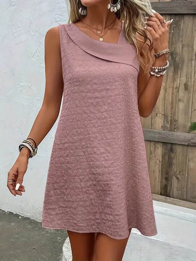Casual Asymmetrical Dress With No