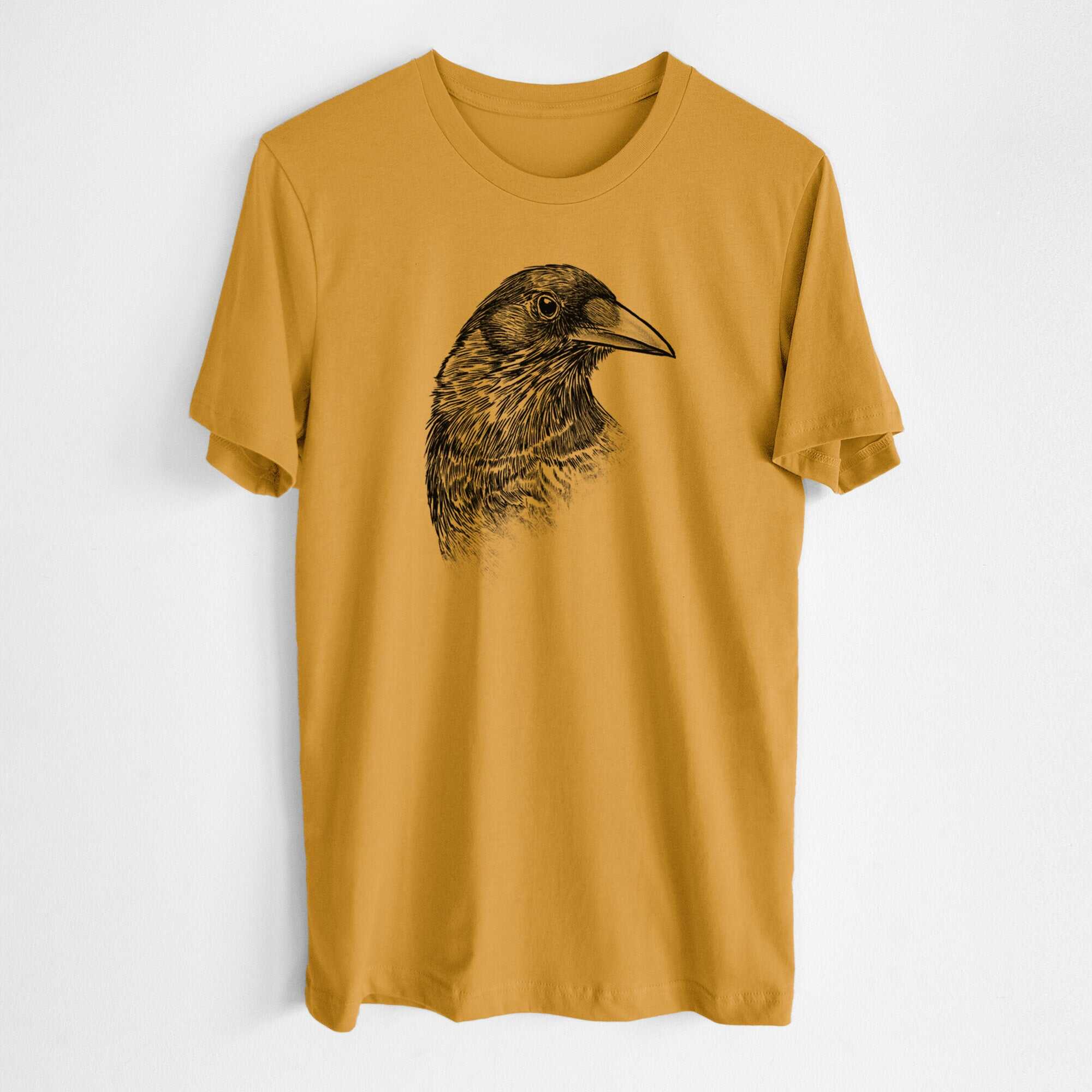 American Crow Bust - Corvus brachyrhynchos - Lightweight 100% Cotton Unisex Crewneck