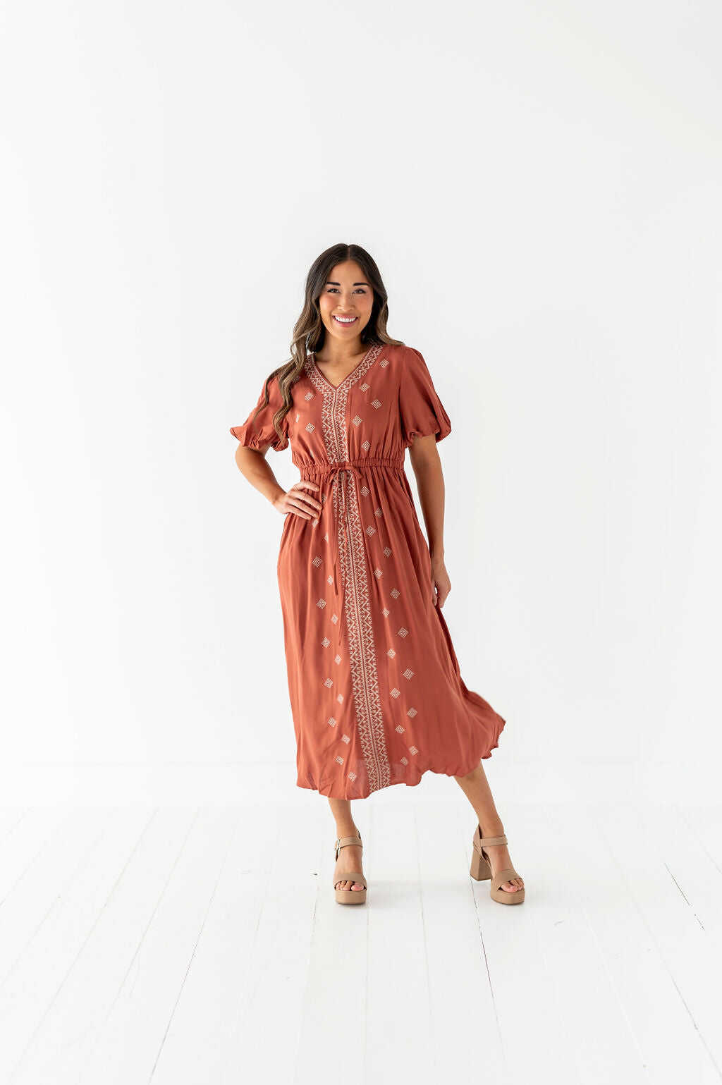 Colleen Embroidered Dress - Size 1X, 2X, & 3X Left