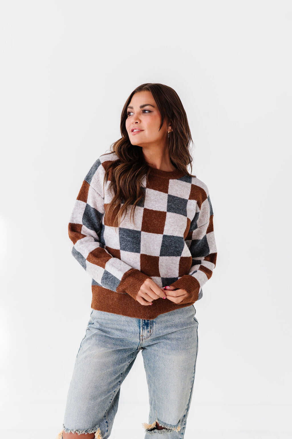 Wells Checkered Sweater - Size Small Left