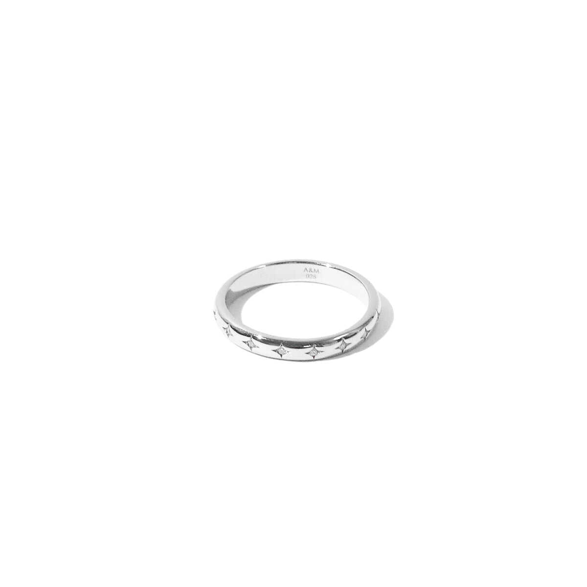 Cosmic Star Band Ring in Silver