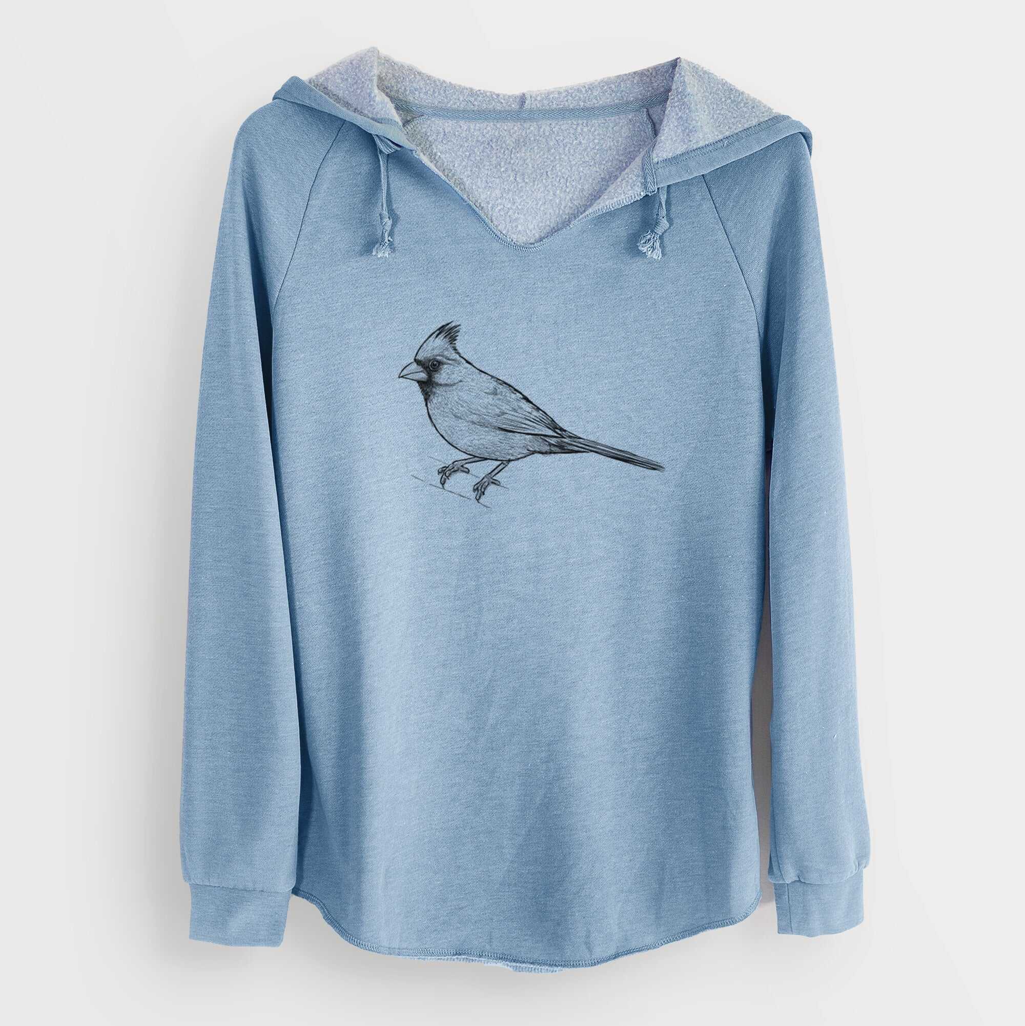 Northern Cardinal - Cardinalis cardinalis - Cali Wave Hooded Sweatshirt
