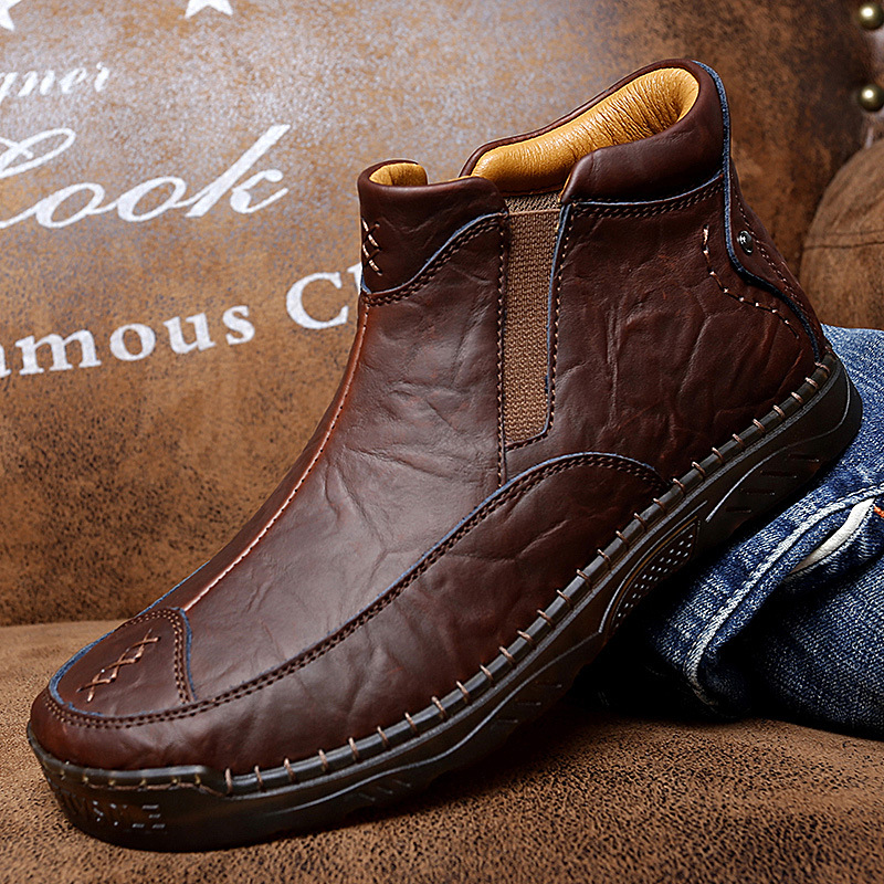 (⏰)Men's Outdoor Casual Handmade Cowhide Boots