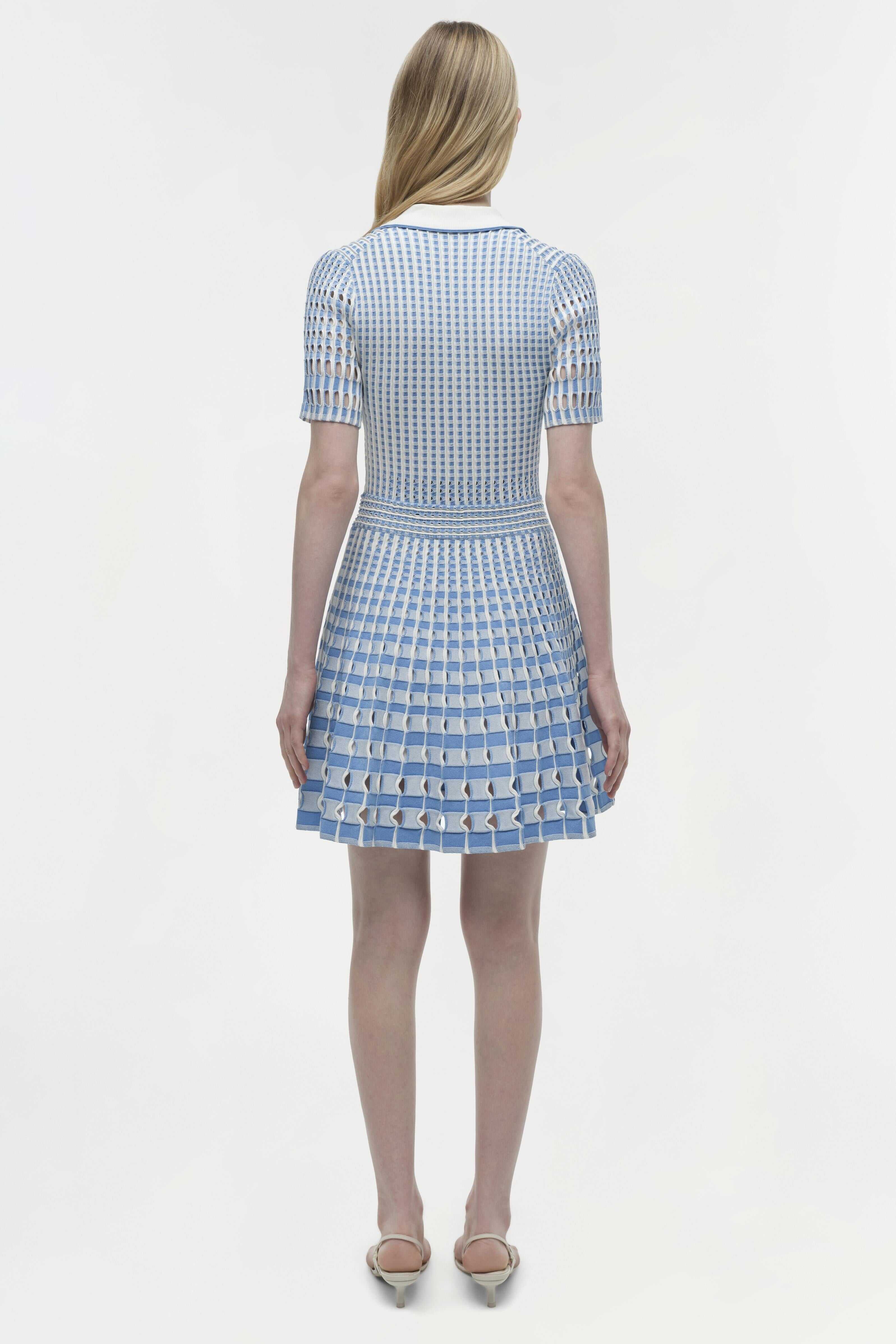 Simkhai Tovi Polo Mini Dress in Blue Hydrangea Multi