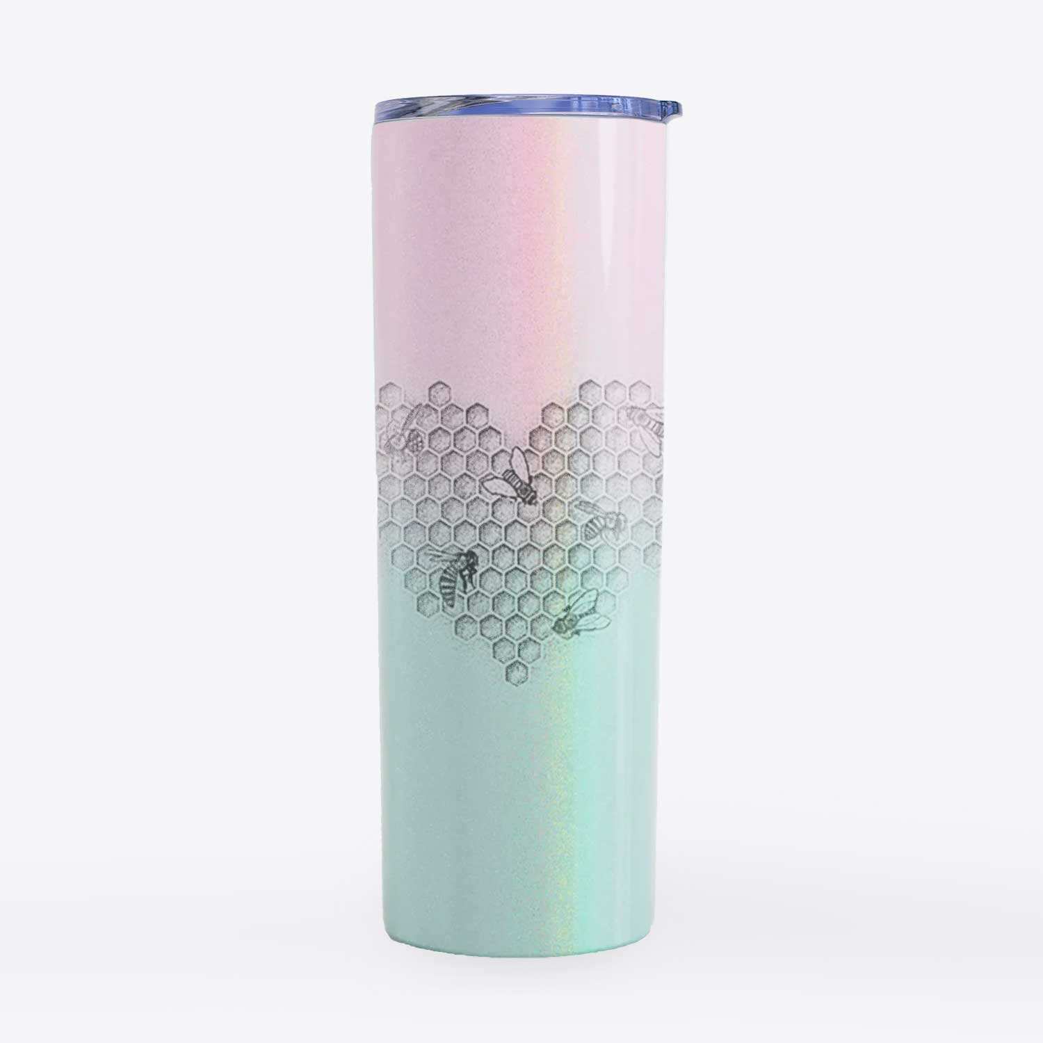 Honeycomb Heart with Bees - 20oz Skinny Tumbler