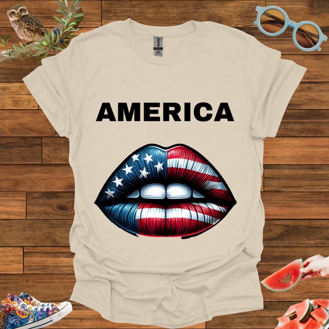 ZCKBDAmerican lip T-Shirt