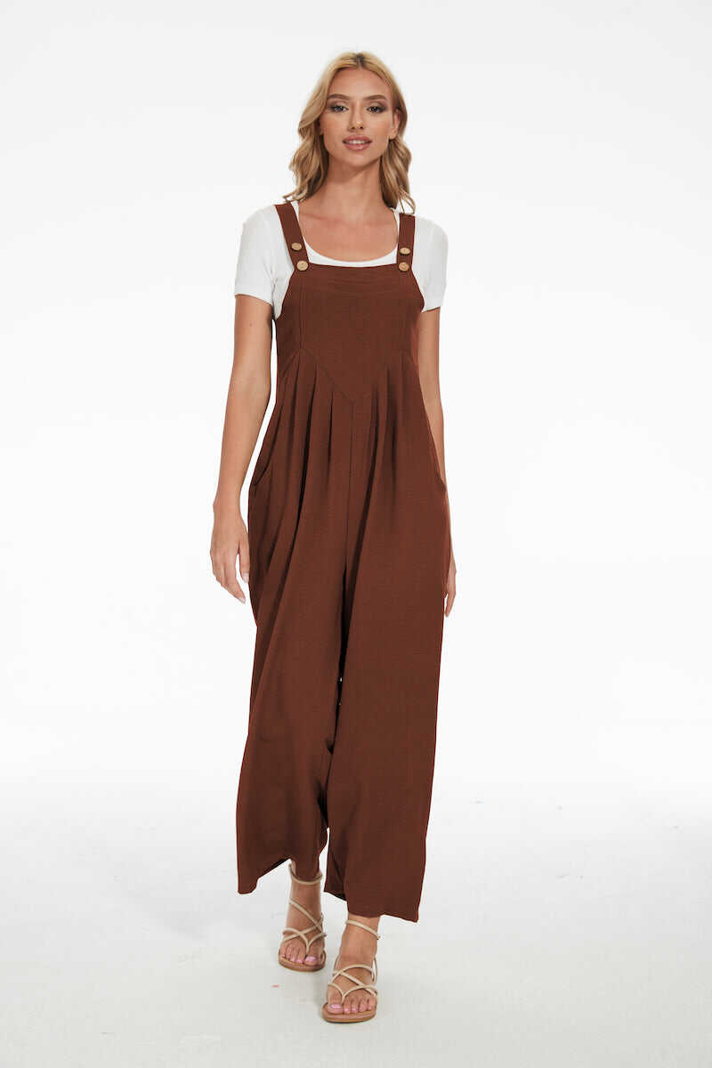 Plus Size Wide Leg Overalls Jumpsuit